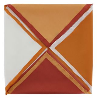 Orange 4 Colour Way Silk Pocket Square