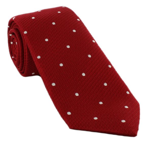 Neckwear and Accessories Haddon & Burley Red Textured Spot Silk Tie ...