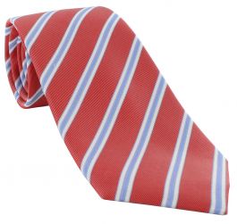 Neckwear and Accessories Red Stripe Silk Tie Michelsons