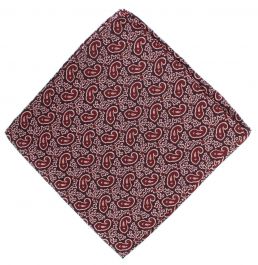 Neckwear and Accessories Burgundy Small Paisley Silk Pocket Square ...