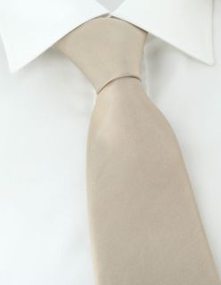 Taupe Plain Polyester Tie