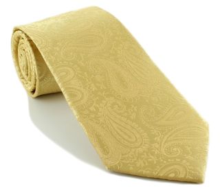 Gold Tonal Paisley Polyester Tie