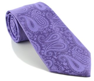 Lilac Tonal Paisley Polyester Tie