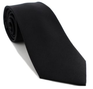 Black Plain Silk Tie