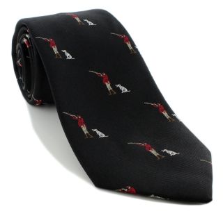 Black Gun Man & Gun Dog Silk Tie