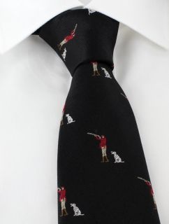 Black Gun Man & Gun Dog Silk Tie