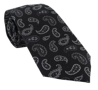 Black Irregular Pine Silk Tie