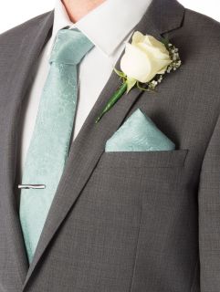 Teal Ornate Jacquard Silk Tie & Pocket Square Set