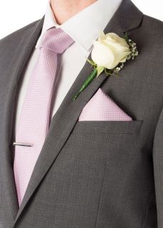 Pink Textured Geo Silk Tie & Pocket Square Set