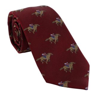 Wine Jockey on Race Horse Silk Tie