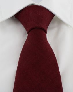 Wine Plain Wool Tie