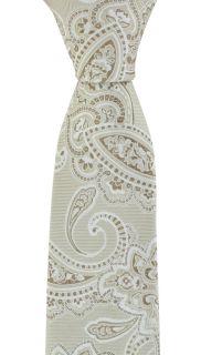 Taupe Spring Paisley Silk Tie