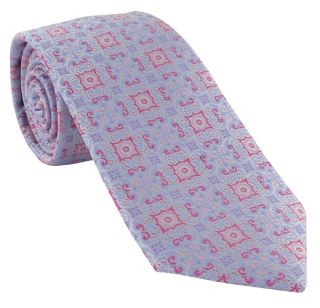 Pink Linking Medallion Silk Tie