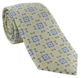 Yellow Linking Medallion Silk Tie