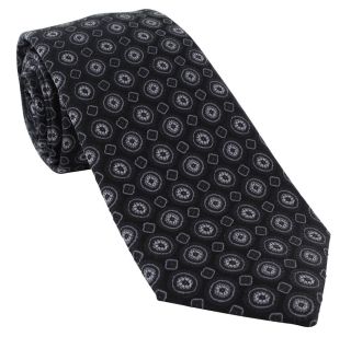 Black Irregular Medallion Silk Tie