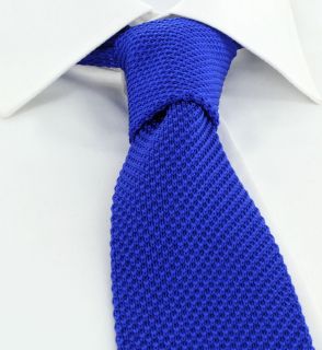 Bright Blue Skinny Silk Knitted Tie