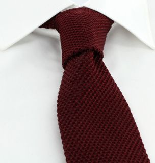 Wine Skinny Silk Knitted Tie