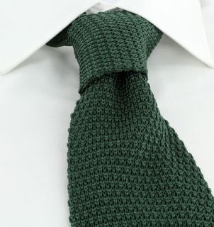 Green Wide Silk Knitted Tie