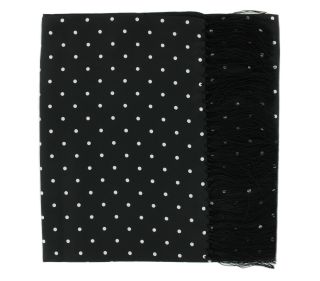 Black Wide Polka Dot Silk Scarf