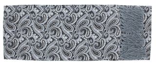 Black Narrow All Over Paisley Silk Scarf