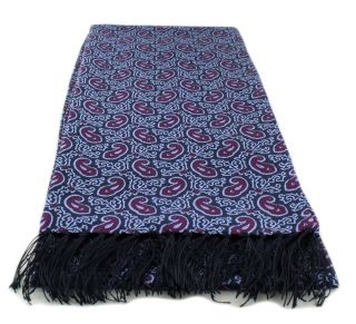 Purple Narrow Small Paisley Silk Scarf