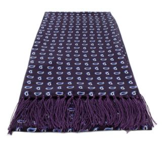 Purple Narrow Small Pine Silk Scarf