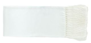 White Textured Narrow Dress Silk Scarf