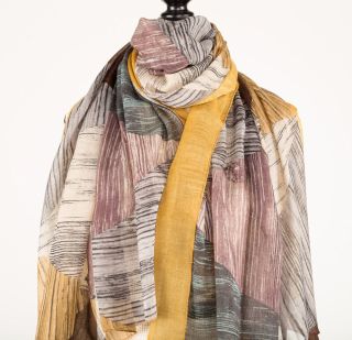 Mustard Autumnal Geometric Scarf