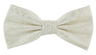 Ivory Tonal Paisley Bow Tie