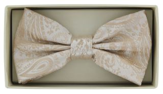 Taupe Tonal Paisley Bow Tie