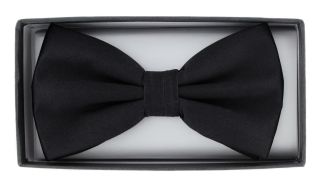 Black Silk Ready Tied Bow Tie