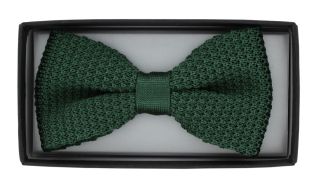 Green Silk Knitted Bow Tie