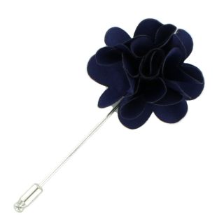 Navy Flower Lapel Pin