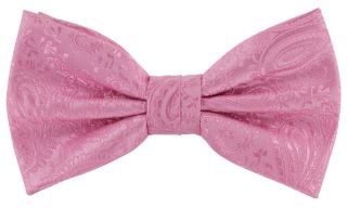 Pink Tonal Paisley Bow Tie & Pocket Square Set