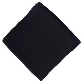 Black Plain Silk Pocket Square