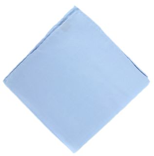 Light Blue Plain Silk Pocket Square