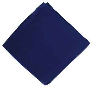 Navy Plain Silk Pocket Square