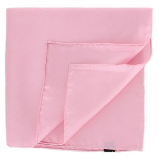 Pink Plain Silk Pocket Square