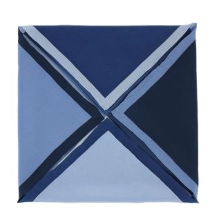 Navy 4 Colour Way Silk Pocket Square