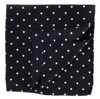 Black Polka Dot Silk Pocket Square