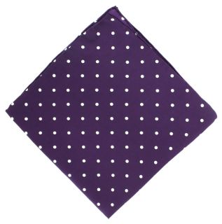 Purple Polka Dot Silk Pocket Square