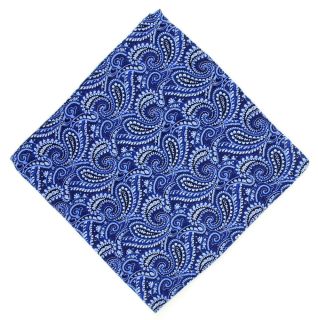 Blue All Over Paisley Silk Pocket Square