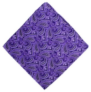 Purple All Over Paisley Silk Pocket Square