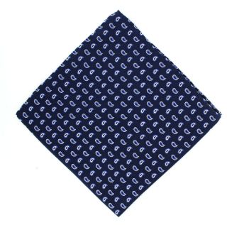 Blue Small Pine Silk Pocket Square