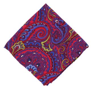 Pink Bright Paisley Silk Pocket Square