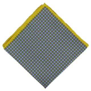 Yellow Spot Geo Silk Pocket Square