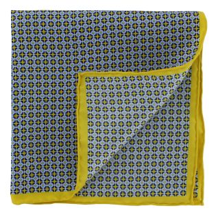 Yellow Spot Geo Silk Pocket Square