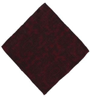 Wine & Black Paisley Wool Pocket Square