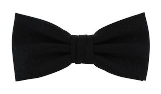 Black with Silver Sparkle Lurex Bow Tie & Pocket Square Set