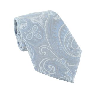 Silver Paisley Tie & Pocket Square Set